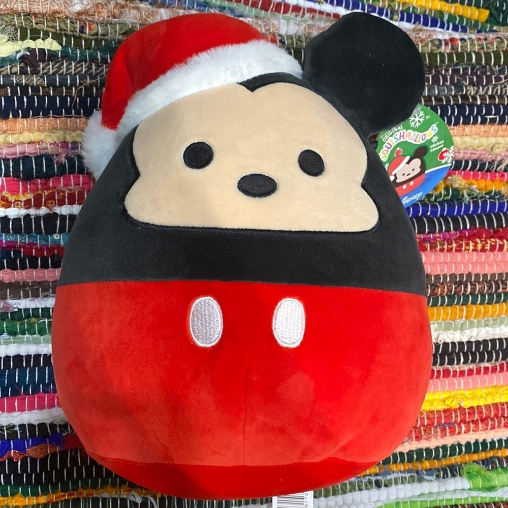 Disney Squishmallow Mickey Mouse Santa Hat Plush